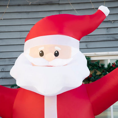 8 Foot Inflatable Christmas Santa Claus Holds Light Sign of Blessings