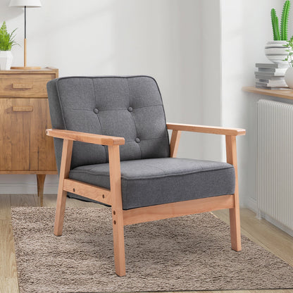 Minimalistic Wooden Frame Accent Chair