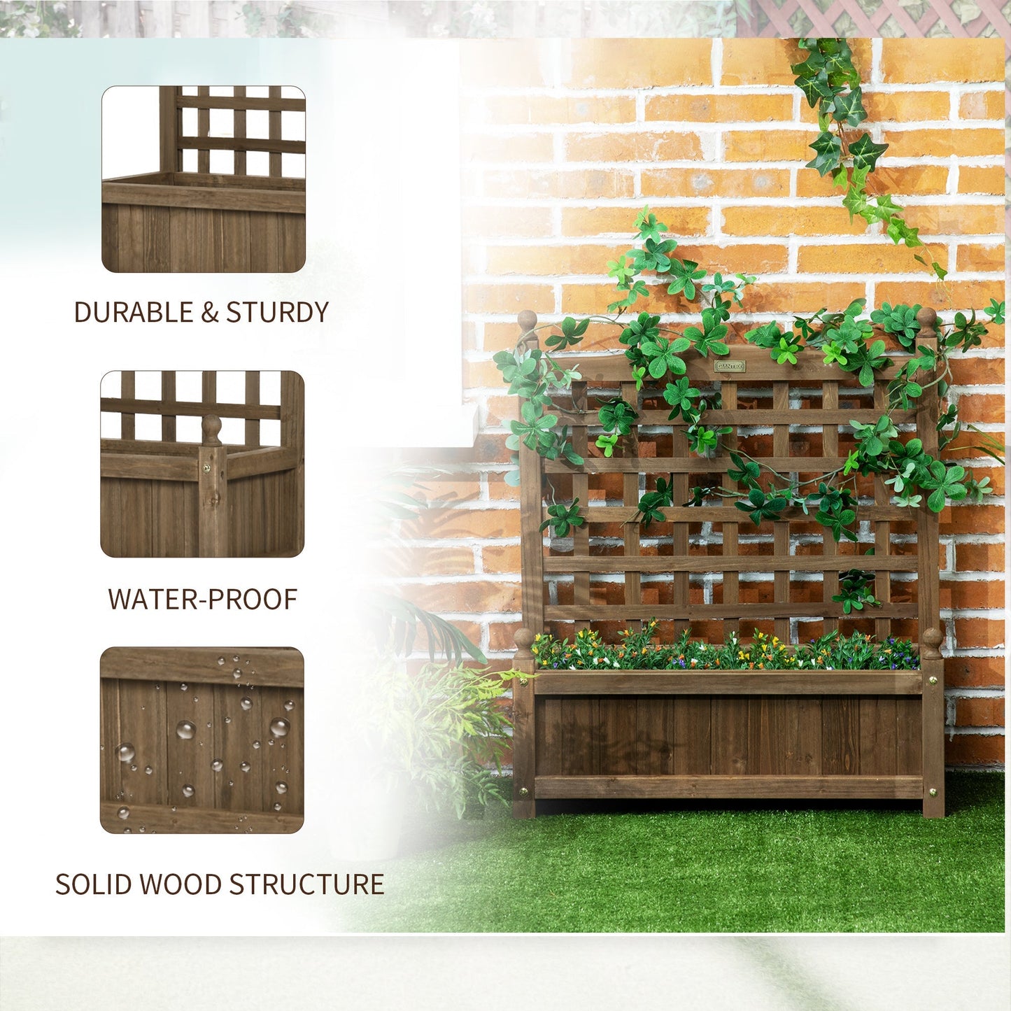 Garden Planters with Trellis for Climbing Vines