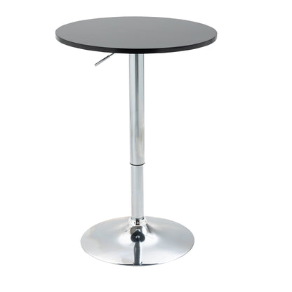 Round Height Adjustable Bar Table Counter Pub Desk with Metal Base for Home Bar