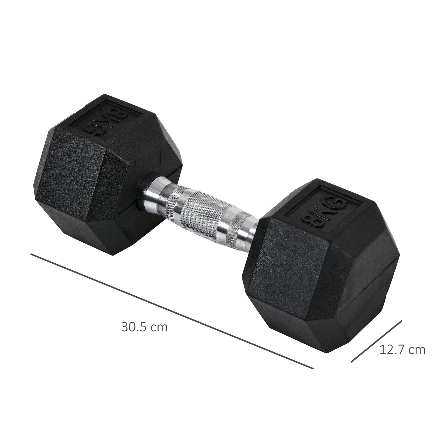 2x8kg Hex Dumbbell Rubber Weights Sets Hexagonal Gym Fitness Lifting Home