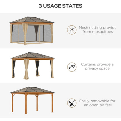 Outsunny 3 x 3.6 m Hardtop Gazebo Canopy