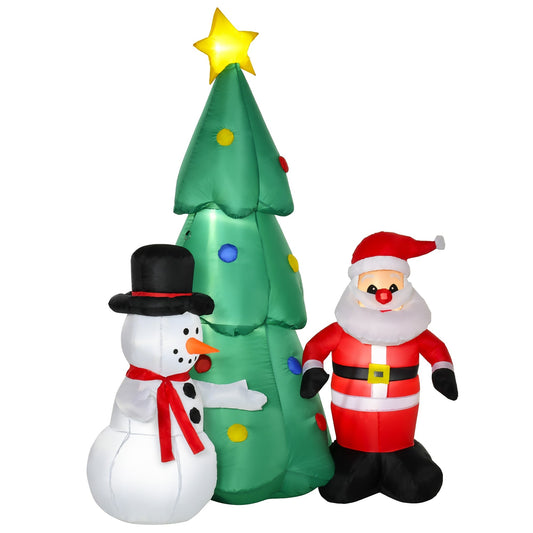 6 Foot Christmas Inflatable Tree Snowmen Santa Claus Outdoor Decoration for Garden