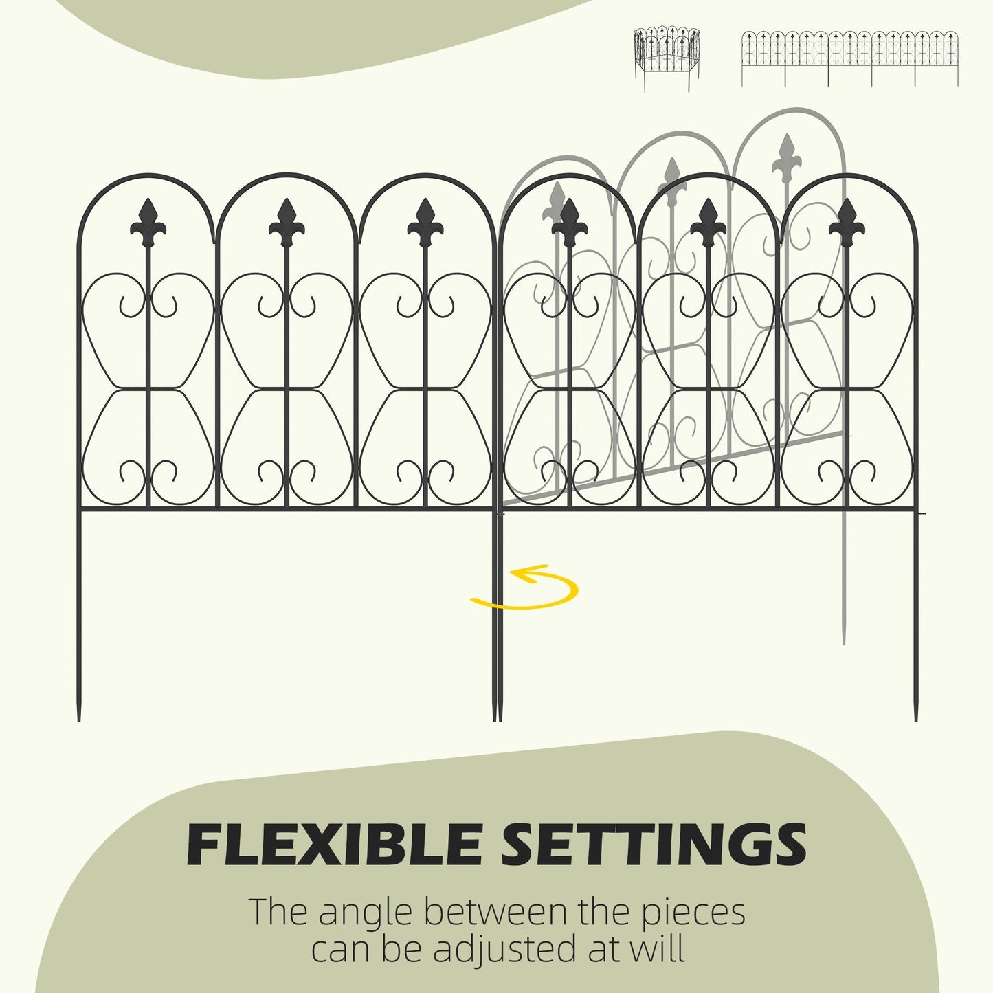 307cm Metal Decorative Garden Fence