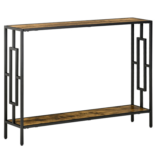 Industrial Console Table with Storage Shelf