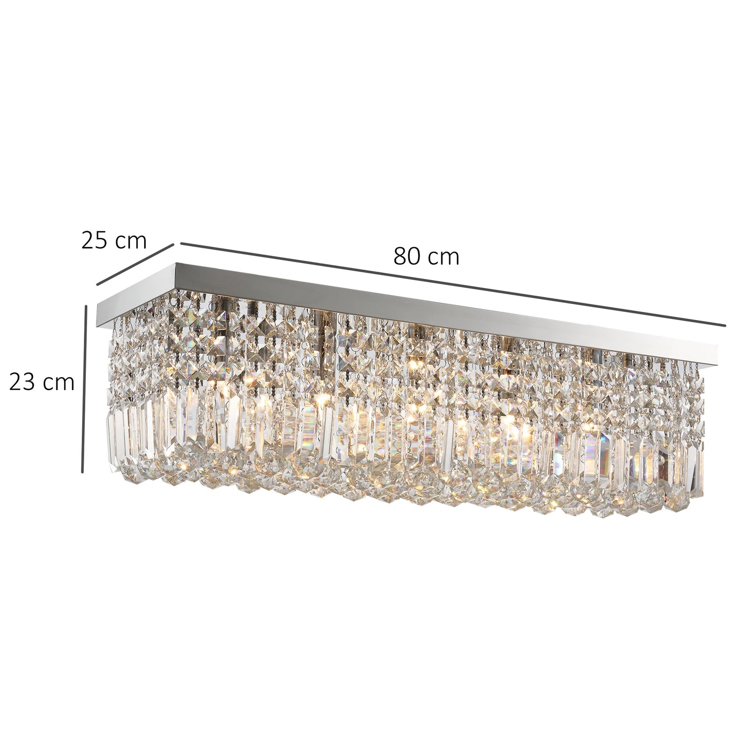 Modern Crystal Ceiling Light Square Chandelier for Home Office Hotel Silver