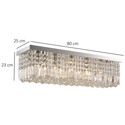 Modern Crystal Ceiling Light Square Chandelier for Home Office Hotel Silver