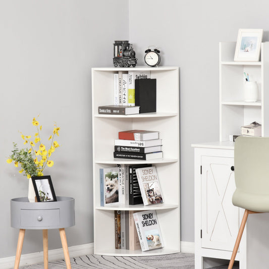 Four-Tier Corner Storage Unit - White