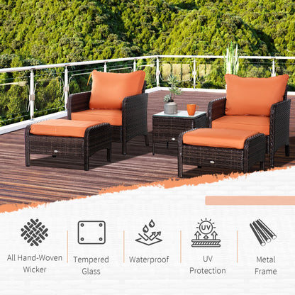 5-Piece PE Rattan Garden Furniture Set