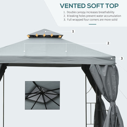 3 x 3M Metal Gazebo Garden Marquee Patio Tent Pavilion Canopy Sun Shade Shelter