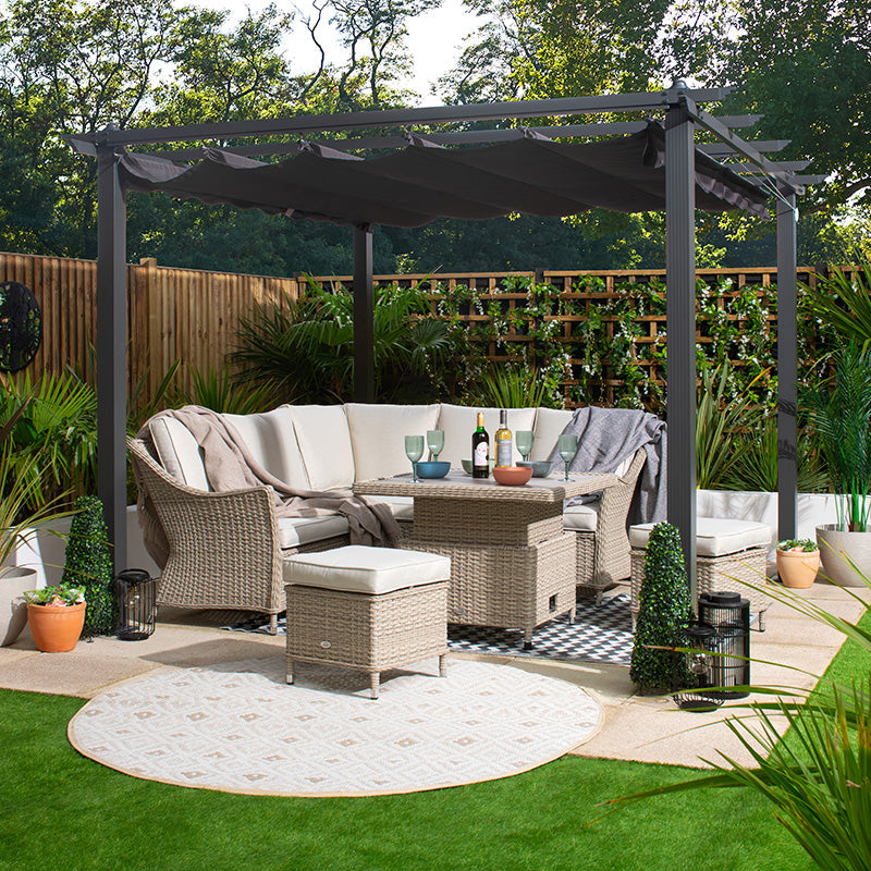 Premium Garden Gazebo 3x3m Aluminium by Croft with a Charcoal Canopy