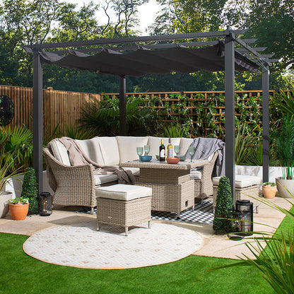 Premium Garden Gazebo 3x3m Aluminium by Croft with a Charcoal Canopy