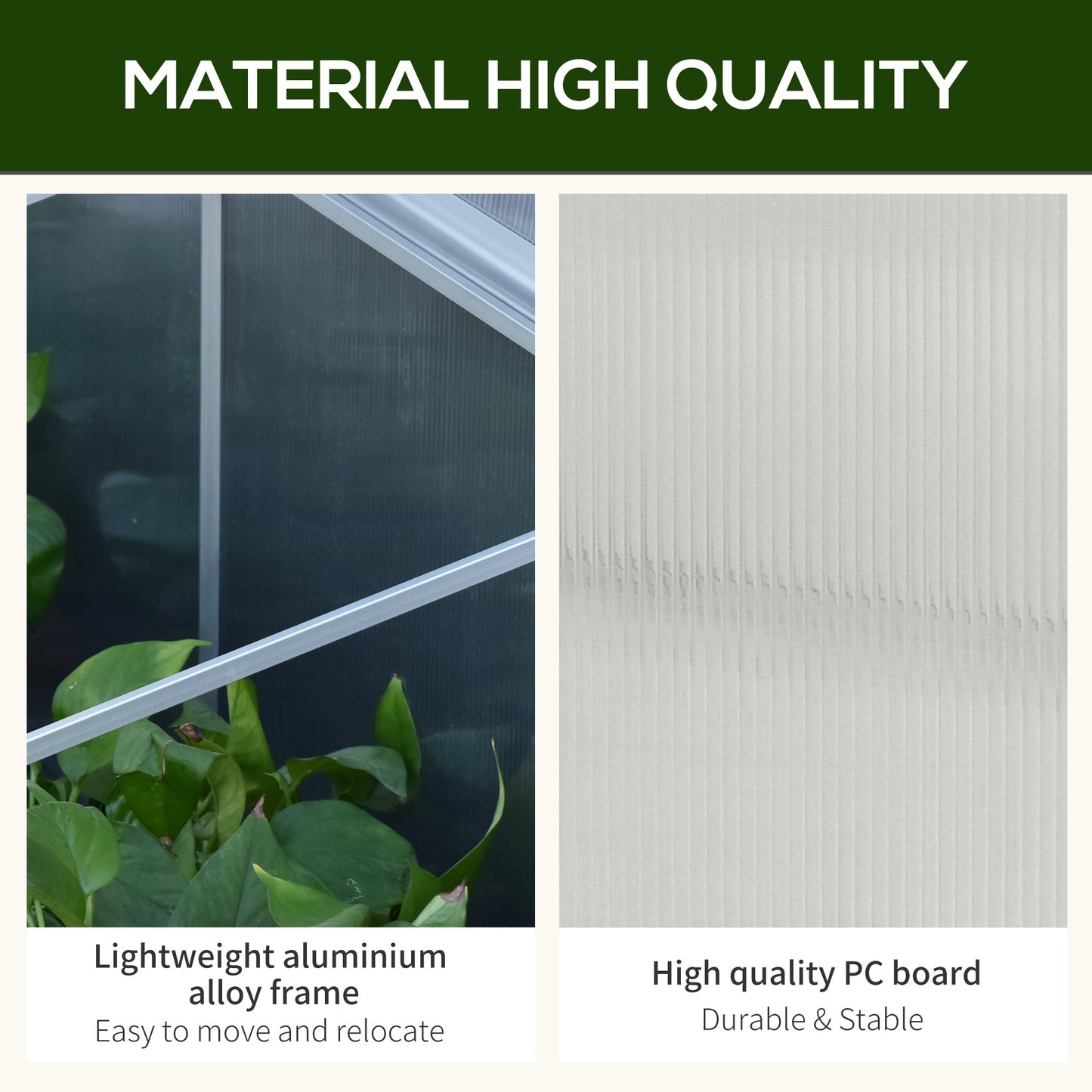 Aluminum Greenhouse Plants Raised Bed Vented Cold Frame Protector 180L x 51W x 51H cm