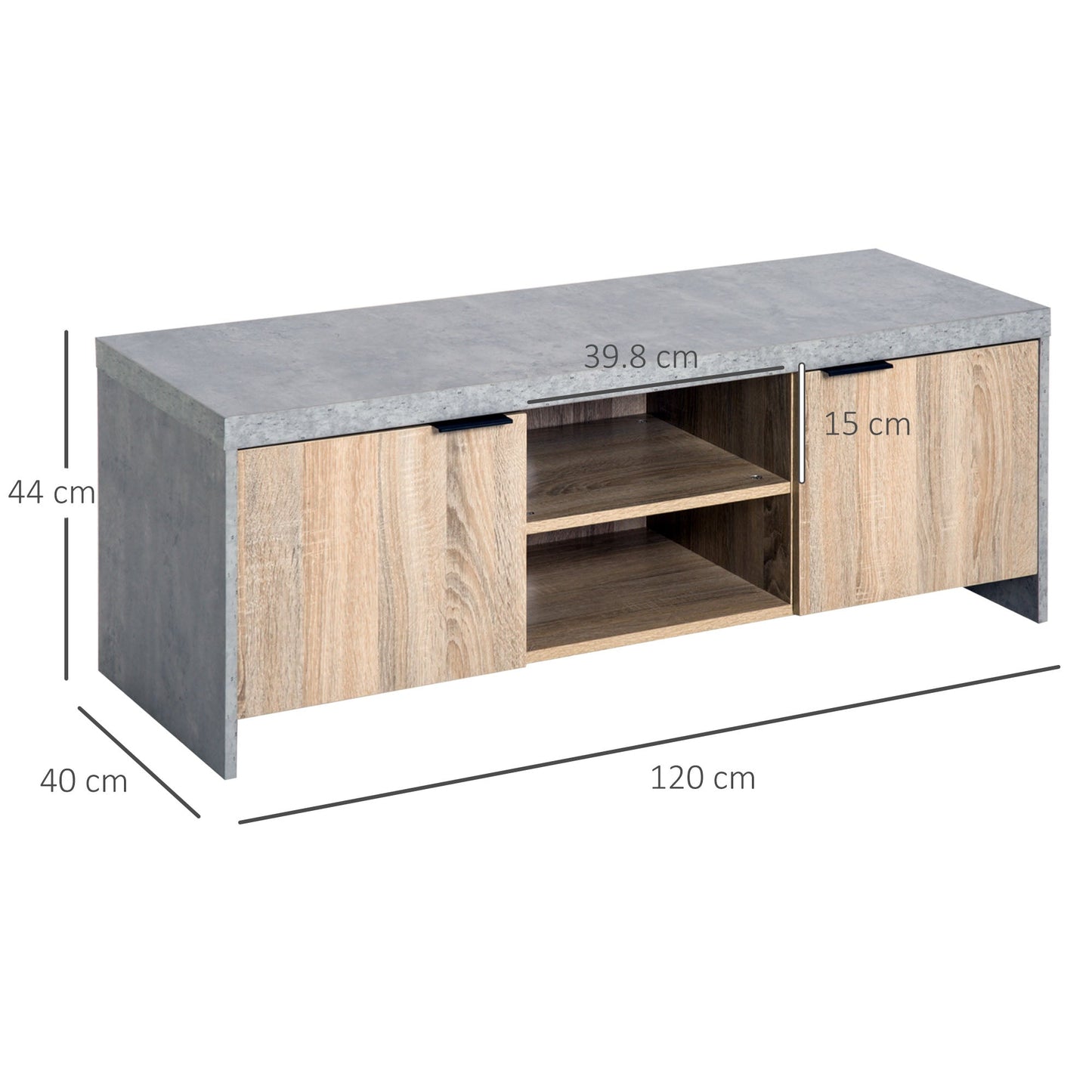 Marble-Effect Frame TV Unit