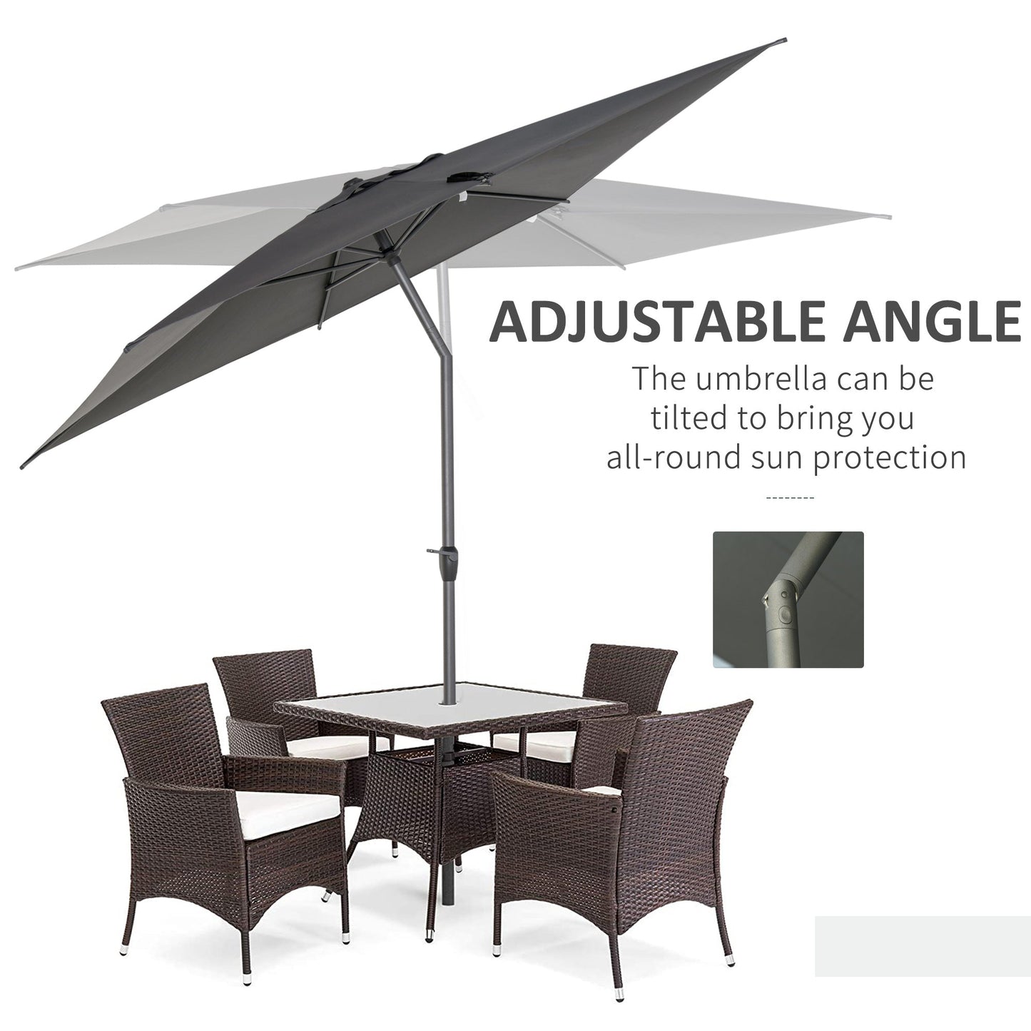 Outsunny 3 X 2M Garden Parasol Umbrella