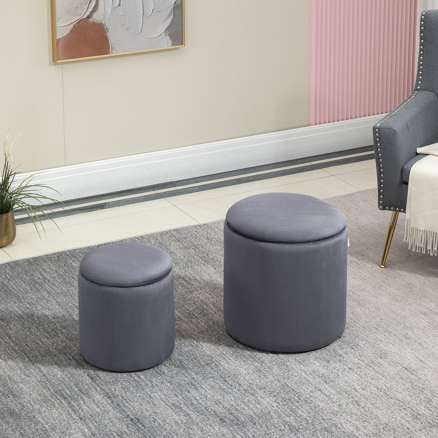 Modern Storage Ottoman with Removable Lid