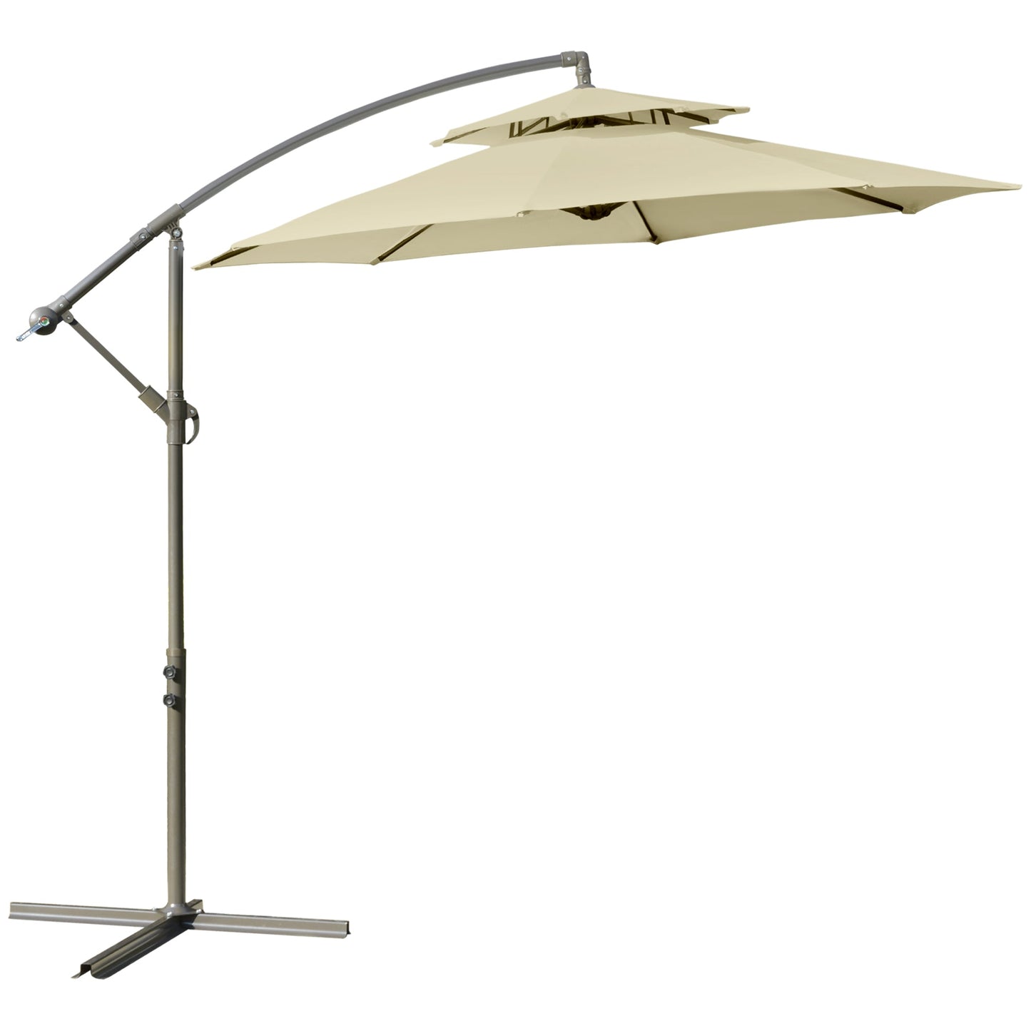 2.7m Garden Banana Parasol Cantilever Umbrella with Crank Handle