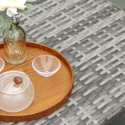 PE Wicker Rattan Garden Coffee Table - Mixed Grey