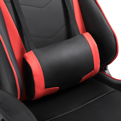 High-Back Gaming Chair Swivel Home Office Computer Racing Gamer Recliner Chair Faux Leather with Footrest