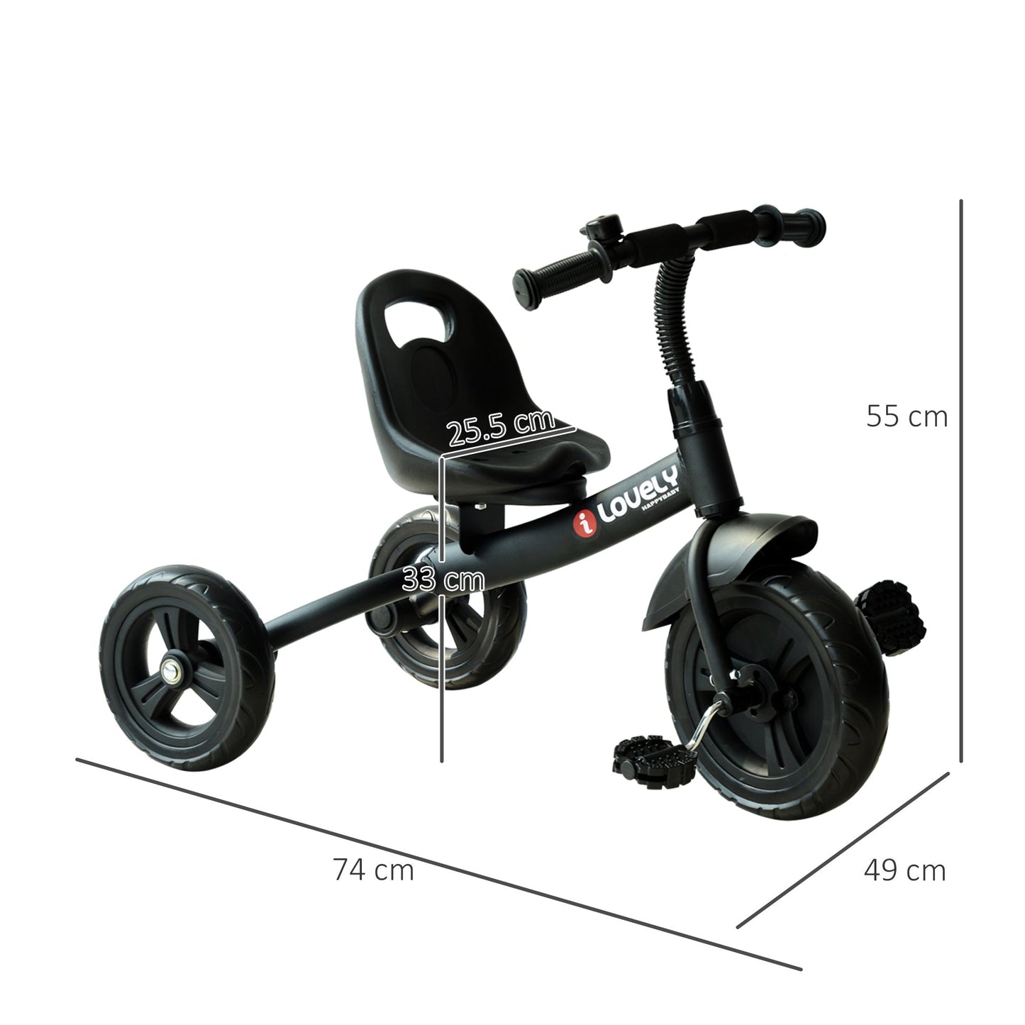 Toddler Three Wheel Plastic Trikes Black