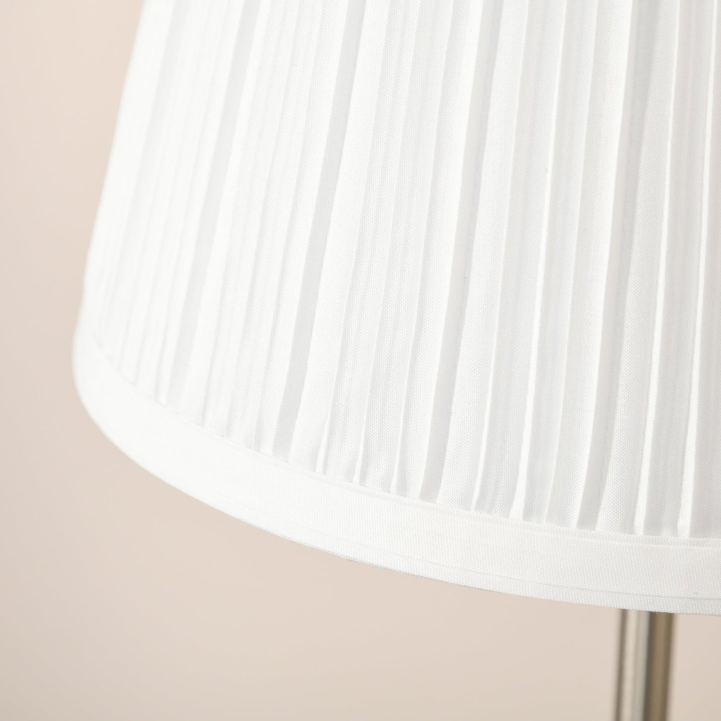 Modern Table Lamp with Pleated Fabric Lampshade and Metal Base