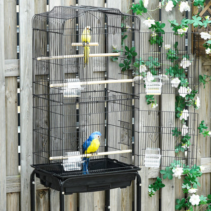 Grille 157cm Bird Cage Wheeled Black by Pawhut