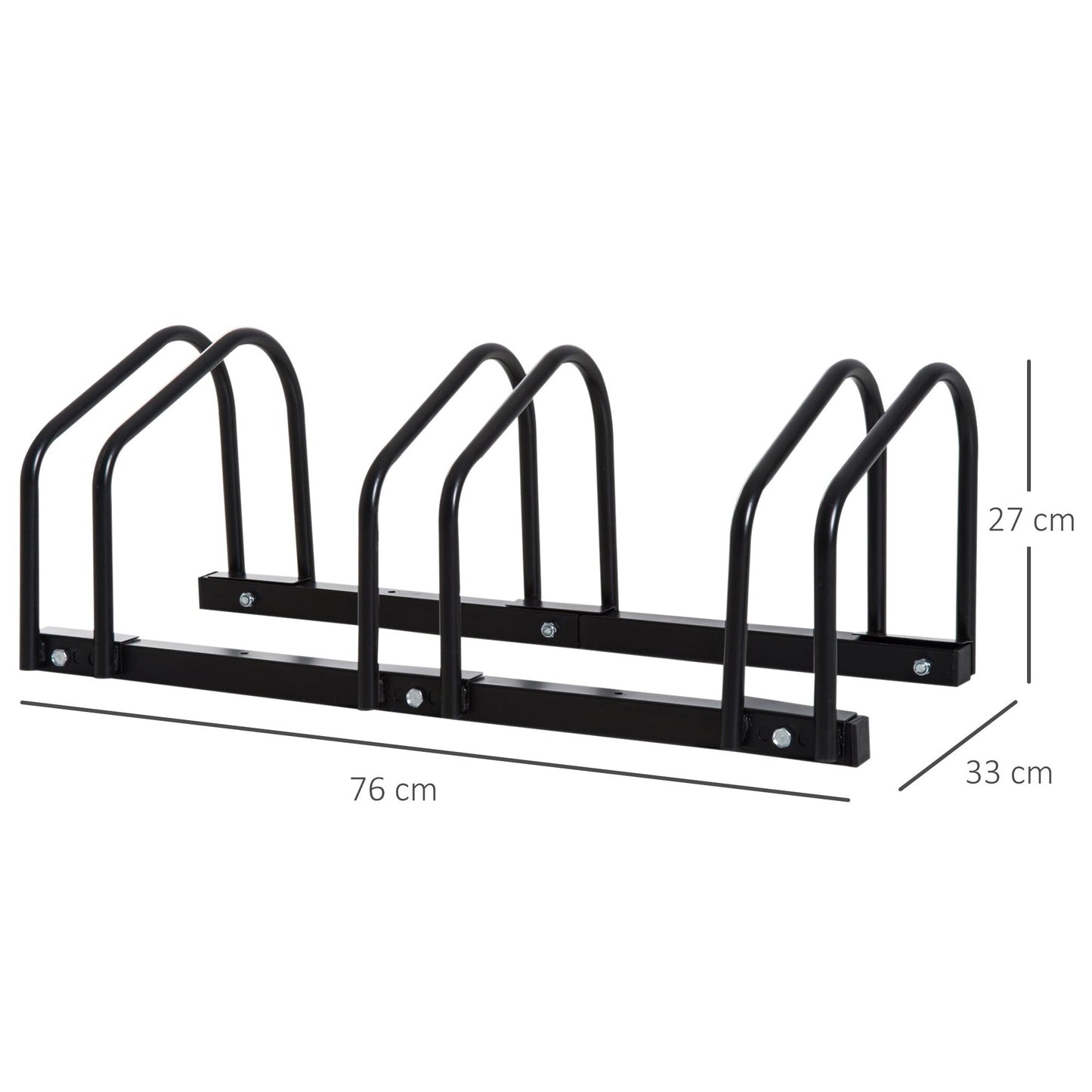 Bike Stand Parking Rack Floor or Wall Mount Bicycle Cycle Storage Locking Stand 76L x 33W x 27H 3 Racks