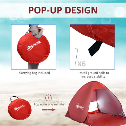 Pop-up Portable Beach Tent-Red