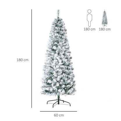 5 Foot Prelit Christmas Tree Artificial - White Frosted Green with LED Lights Warm White 348 Tips