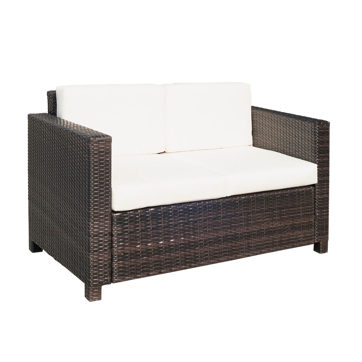 Two-Seater Rattan Sofa - Brown