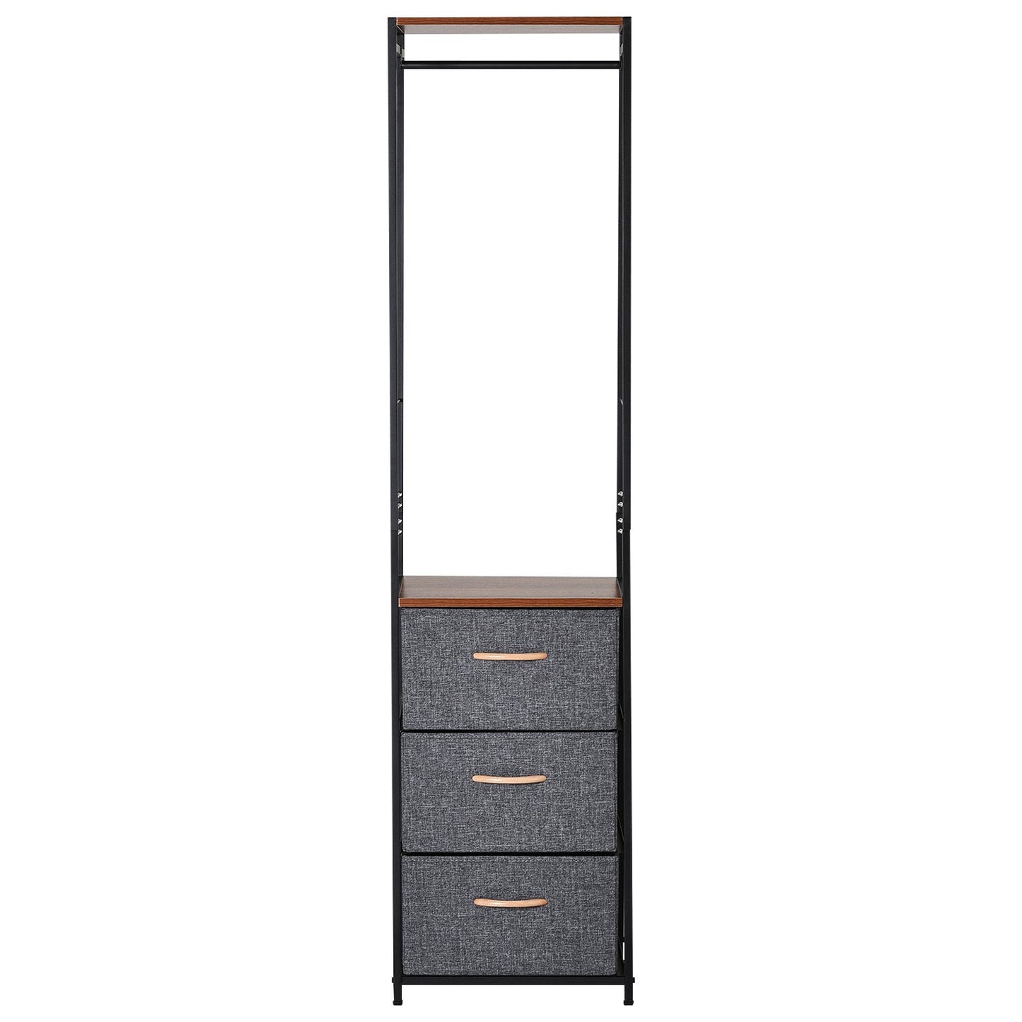 Coat Rack with 3 Drawers Storage Rack with Steel Frame for Bedroom Hallway Home Furniture Grey