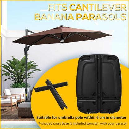 7kg Square Parasol Base Portable Umbrella Stand Weights for Cantilever Banana Parasol with Wheels