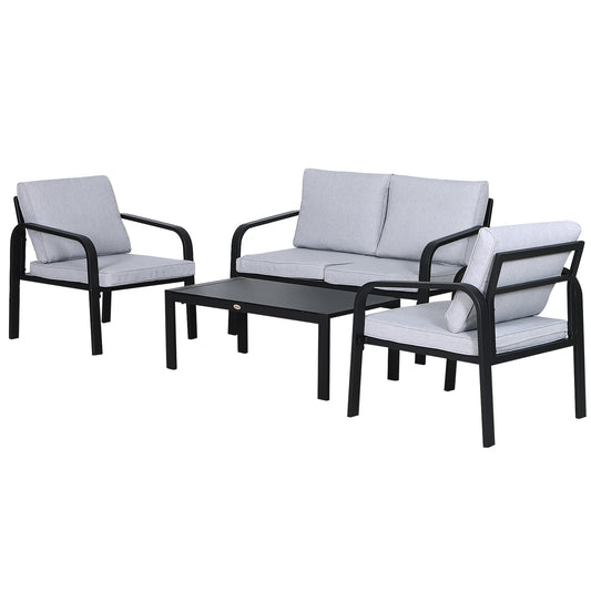 4-Piece Garden Sofa Set 2 Single Armchair