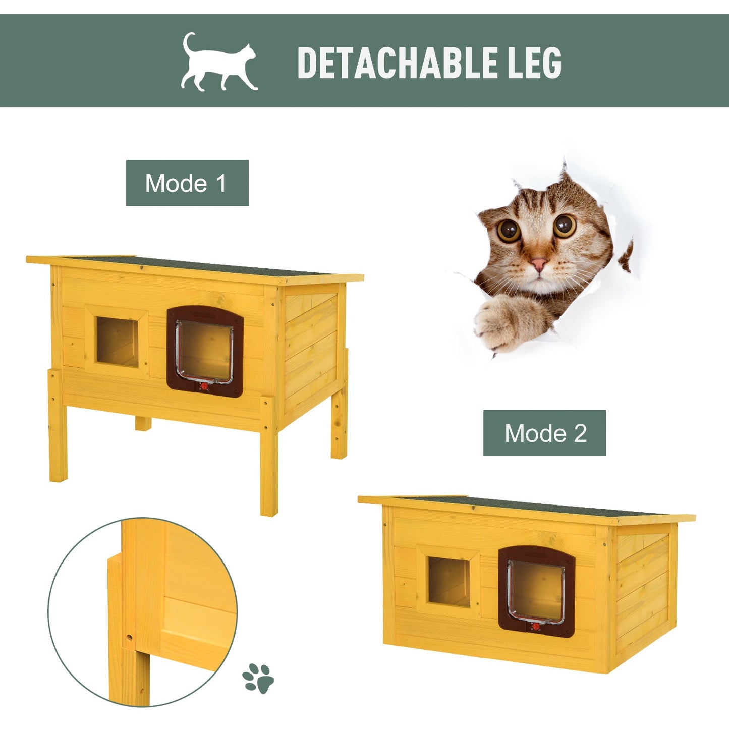 PawHut 70L×51.5W×60H cm Wooden Pet House