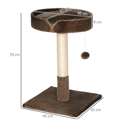 PawHut Small Cat Tree for Indoor Cats with Sisal Scratching Post Kitten Bed Cushion Ball Toy