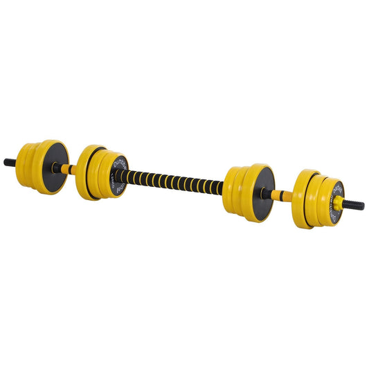 Adjustable 20KGS Barbell & Dumbbell Set Fitness Home Gym Plate Bar Clamp Rod