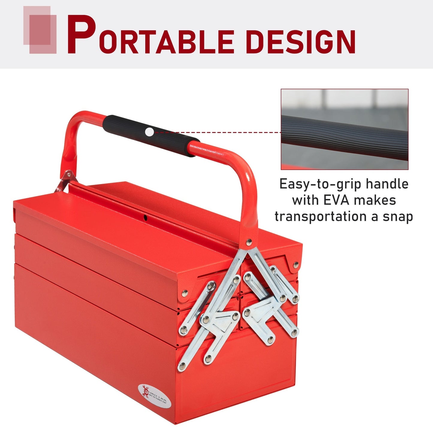 Durhand Steel 5-Tray Portable Tool Box - Medium