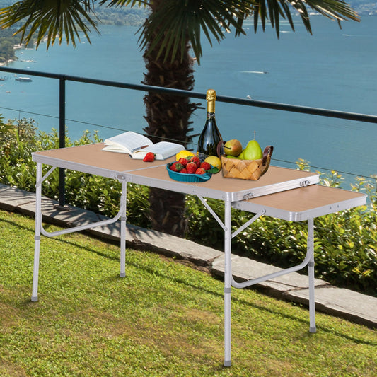 Aluminium Medium-density fibreboard-Top 4ft Folding Portable Outdoor Table Silver