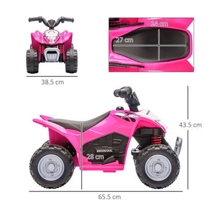 Honda Ride On Quad Bike With LED Light & Horn 1.5 To 3 Years Pink by Aiyaplay