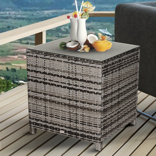 Square PE Rattan Garden Table