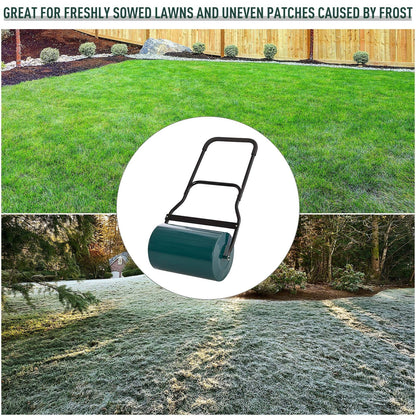 40L Metal Sand or Water Filled Lawn Roller Green