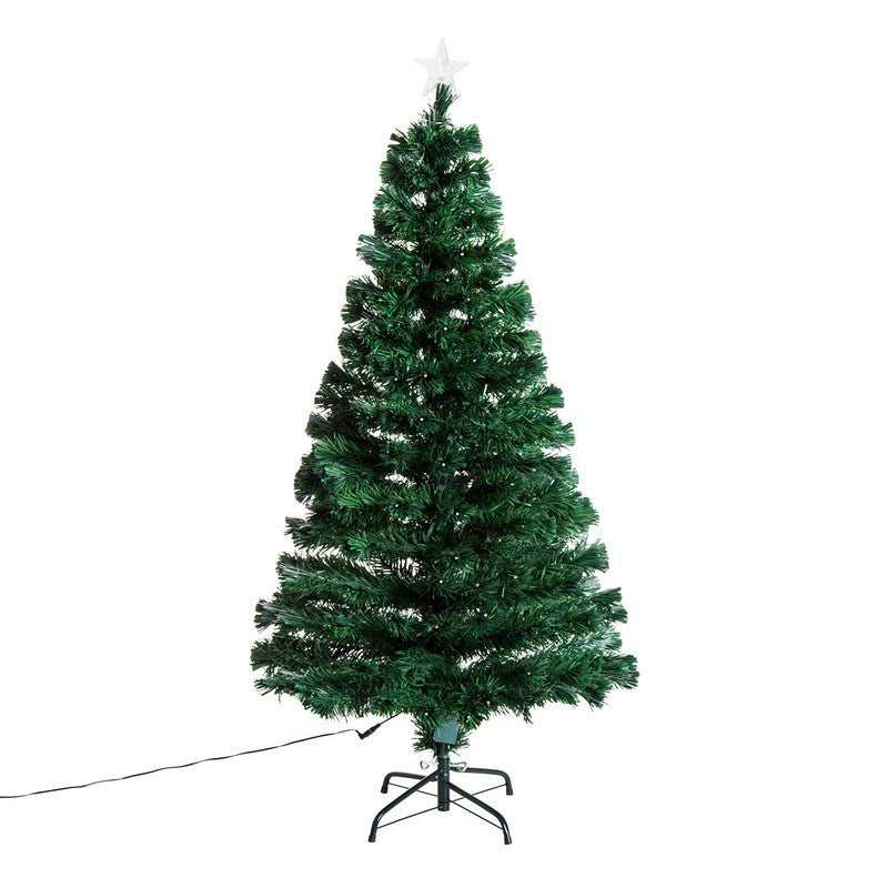 5 Foot Prelit Artificial Christmas Tree with Multi-Coloured Fibre Optic LED Light