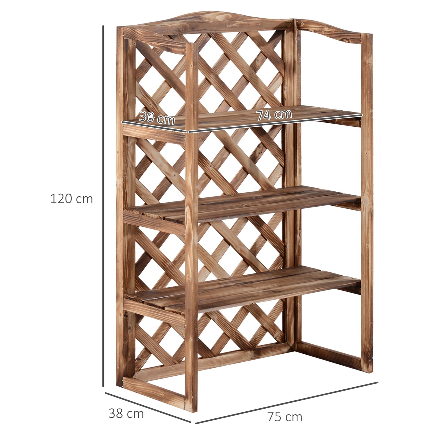 3-Tier Wooden Plant Stand Shelf