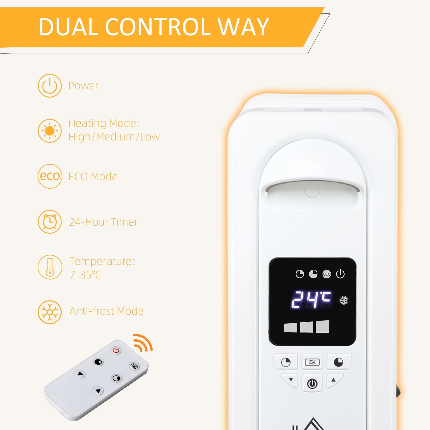 Homcom 2180W Digital Oil Filled Radiator