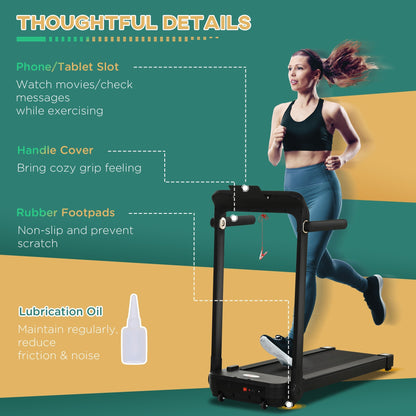 600W Foldable Steel Motorised Treadmill Running Machine w/ LCD Monitor Black