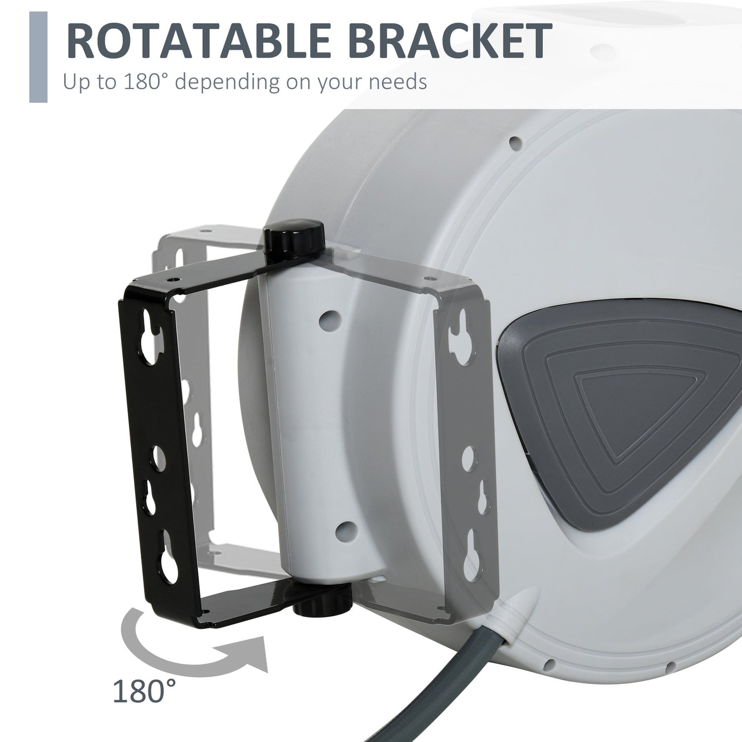 DURHAND Retractable Air Hose Reel 10m+90cm Hose Diameter 3/8" 9.5mm