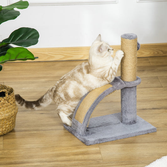 PawHut Cat Tree Climbing Activity Center with Scratching Massage Board Hanging Ball