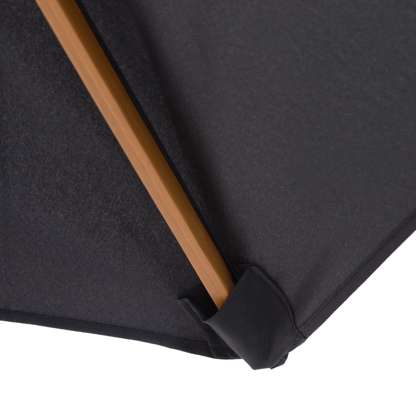 Outsunny 2.5 m Wooden Umbrella Parasol-Black