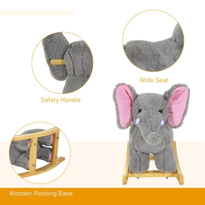 61L x 23W x 43H cm Kids Plush Ride On Cute Elephant design-Grey