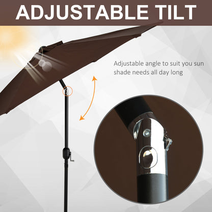 2.7M Garden Parasol Umbrella with Tilt and Crank